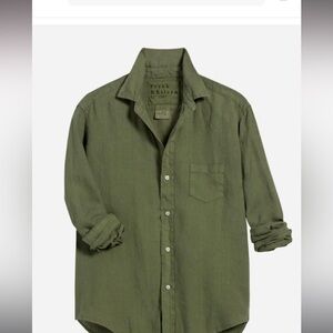 Frank & Eileen button up organic cotton in Olive green.